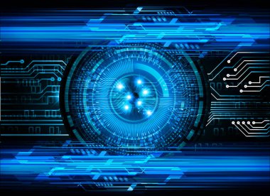 Mavi göz siber devre gelecekteki teknoloji konsepti