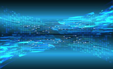 Mavi siber devre gelecekteki teknoloji konsepti