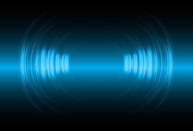 Ses dalgaları dalgalanan koyu mavi ışık
