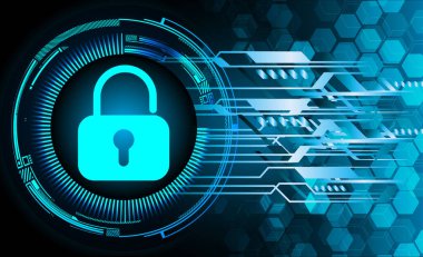 Soyut yüksek hızlı dijital internet bağlantısı tasarımı, siber güvenlik kavramı arka planı