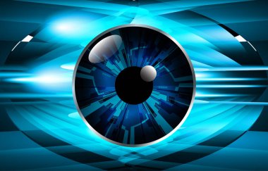 Mavi göz siber devre gelecekteki teknoloji konsepti