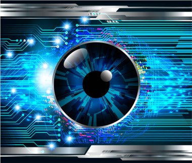Mavi göz siber devre gelecekteki teknoloji konsepti