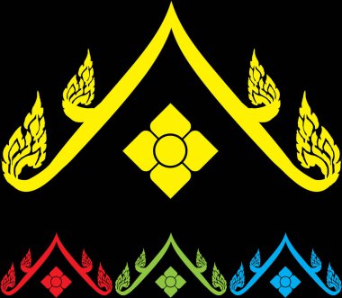 Tayland sanat dekorasyonu unsuru. Vektör illüstrasyonu