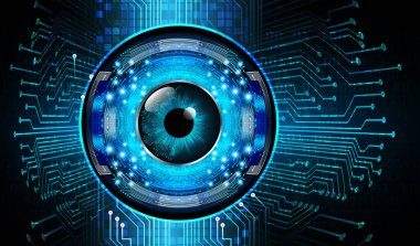 Mavi göz siber devre gelecekteki teknoloji konsepti