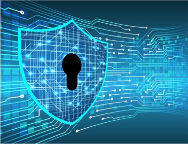 Soyut yüksek hızlı dijital internet bağlantısı tasarımı, siber güvenlik kavramı arka planı