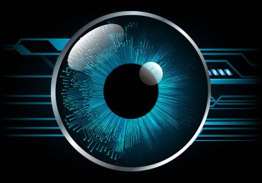Mavi göz siber devre gelecekteki teknoloji konsepti