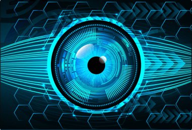 Siber güvenlik teknolojisi, bilgi siber güvenlik kavramı için soyut bir geçmiş. Vektör illüstrasyonu.