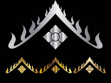 Tayland sanat dekorasyonu unsuru. Vektör illüstrasyonu