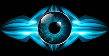 güvenlik siber konsepti göz, soyut yüksek hızlı dijital internet bağlantısı tasarımı