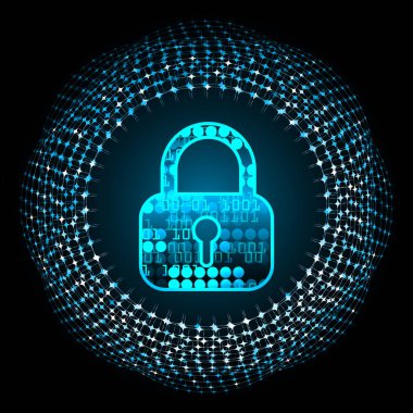 Soyut yüksek hızlı dijital internet bağlantısı tasarımı, siber güvenlik kavramı arka planı