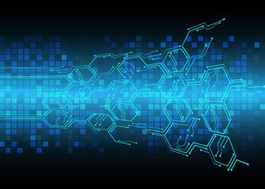soyut dijital veri vektörü illüstrasyon arka planı, mavi ve siyah renkler