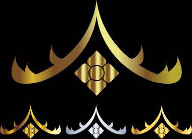 Tayland sanat dekorasyonu unsuru. Vektör illüstrasyonu