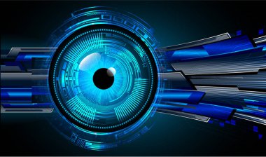Mavi göz siber devre gelecekteki teknoloji konsepti
