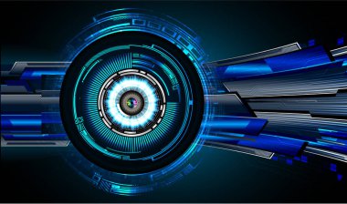 Mavi göz siber devre gelecekteki teknoloji konsepti