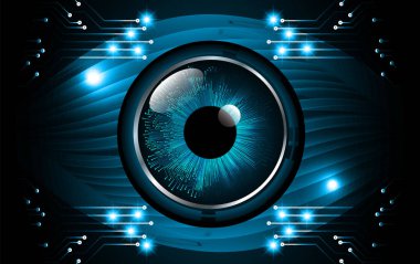 Mavi göz siber devre gelecekteki teknoloji konsepti