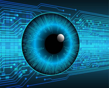 güvenlik siber konsepti göz, soyut yüksek hızlı dijital internet bağlantısı tasarımı