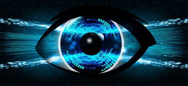 Mavi göz siber devre gelecekteki teknoloji konsepti