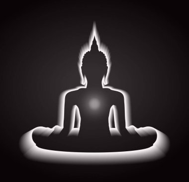 Buda silueti, soyut tasarım içeren konsept arkaplan