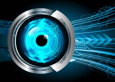 güvenlik siber konsepti göz, soyut yüksek hızlı dijital internet bağlantısı tasarımı