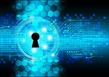 Siber Güvenlik Konsepti. Sayısal Arkaplanda Kapatılmış Asma Kilit 