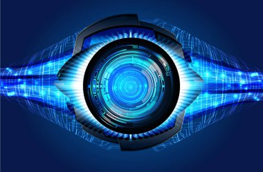 Mavi göz siber devre gelecekteki teknoloji konsepti