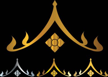 Tayland sanat dekorasyonu unsuru. Vektör illüstrasyonu