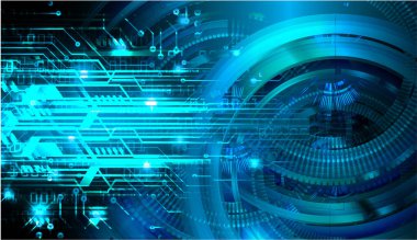 Mavi göz siber devre gelecekteki teknoloji konsepti