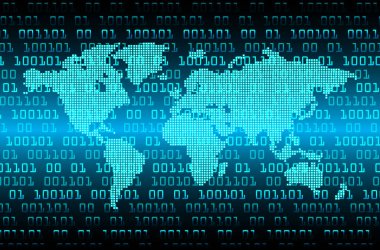 Mavi dünya siber devre gelecekteki teknoloji kavramı