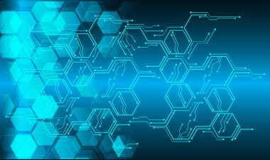 Mavi siber devre gelecekteki teknoloji konsepti