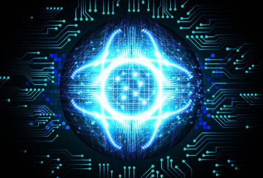 Mavi siber devre gelecekteki teknoloji konsepti