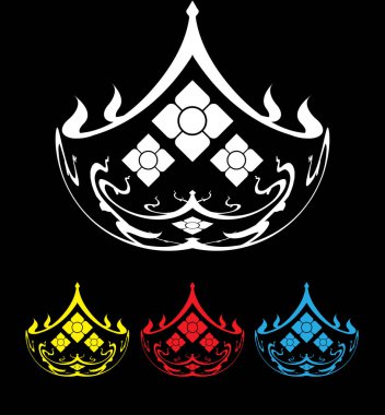 Tayland sanat dekorasyonu unsuru. Vektör illüstrasyonu