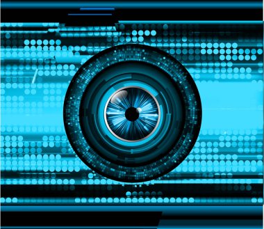 Siber güvenlik teknolojisi, bilgi siber güvenlik kavramı için soyut bir geçmiş. Vektör illüstrasyonu.