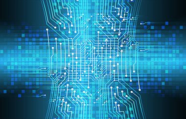 soyut dijital veri vektörü illüstrasyon arka planı, mavi ve siyah renkler