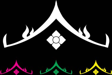 Tayland sanat dekorasyonu unsuru. Vektör illüstrasyonu