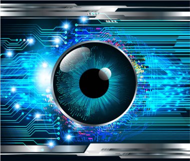 Mavi göz siber devre gelecekteki teknoloji konsepti
