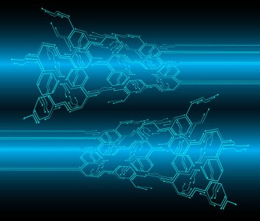 soyut dijital veri vektörü illüstrasyon arka planı, mavi ve siyah renkler