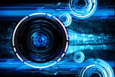 Mavi göz siber devre gelecekteki teknoloji konsepti
