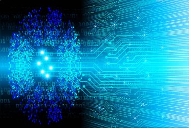 Mavi siber devre gelecekteki teknoloji konsepti