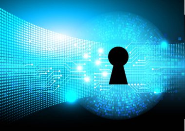 Dijital arkaplanda soyut yüksek hız ve siber güvenlik tasarımı