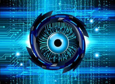 güvenlik siber konsepti göz, soyut yüksek hızlı dijital internet bağlantısı tasarımı