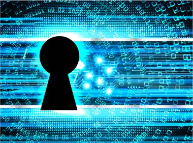anahtar deliğine sahip siber güvenlik kavramı, soyut yüksek hızlı dijital internet bağlantı tasarımı