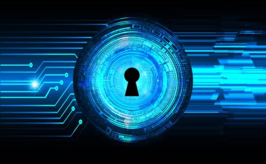 Siber Güvenlik Konsepti. Sayısal Arkaplanda Kapatılmış Asma Kilit 