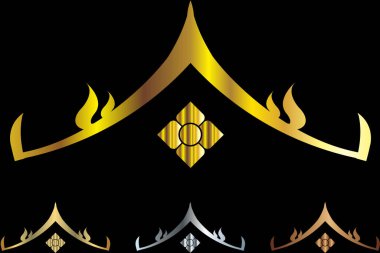 Tayland sanat dekorasyonu unsuru. Vektör illüstrasyonu