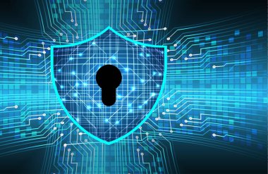 Soyut yüksek hızlı dijital internet bağlantısı tasarımı, siber güvenlik kavramı arka planı