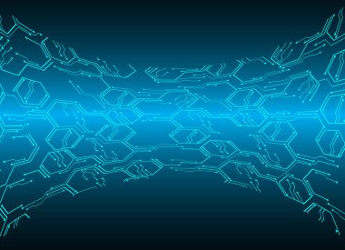 Mavi siber devre gelecekteki teknoloji konsepti