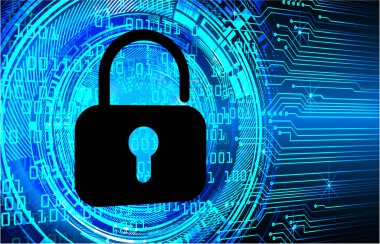 Soyut yüksek hızlı dijital internet bağlantısı tasarımı, siber güvenlik kavramı arka planı