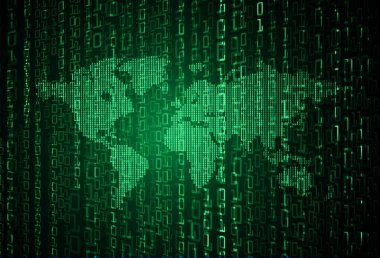 Mavi dünya siber devre gelecekteki teknoloji kavramı