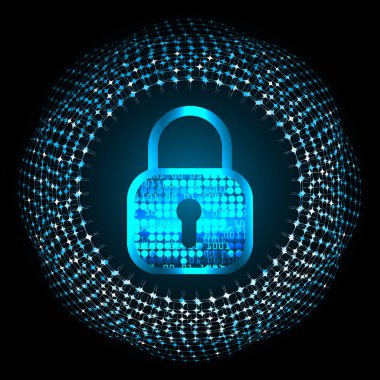 Soyut yüksek hızlı dijital internet bağlantısı tasarımı, siber güvenlik kavramı arka planı