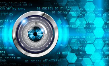 Mavi göz siber devre gelecekteki teknoloji konsepti