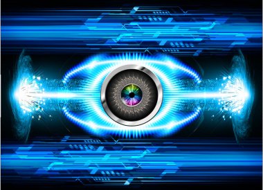 güvenlik siber konsepti göz, soyut yüksek hızlı dijital internet bağlantısı tasarımı